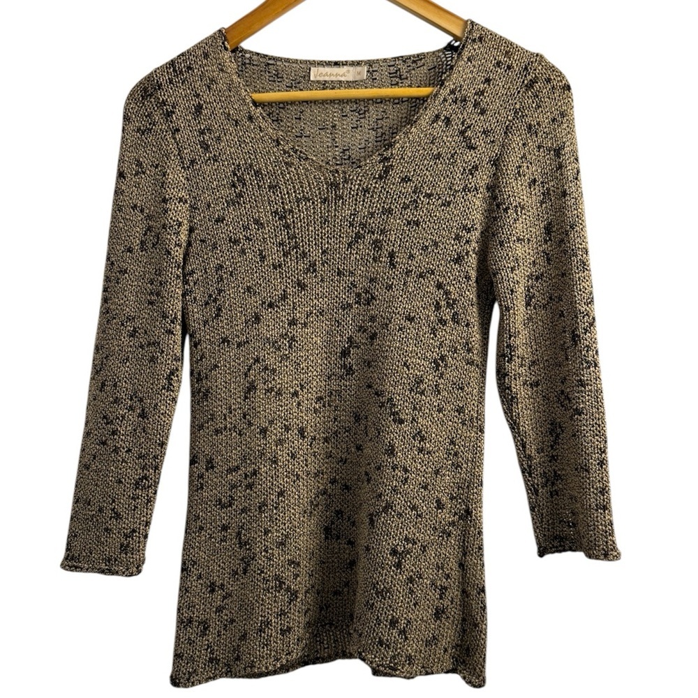 Speckled Knit V-Neck Sweater